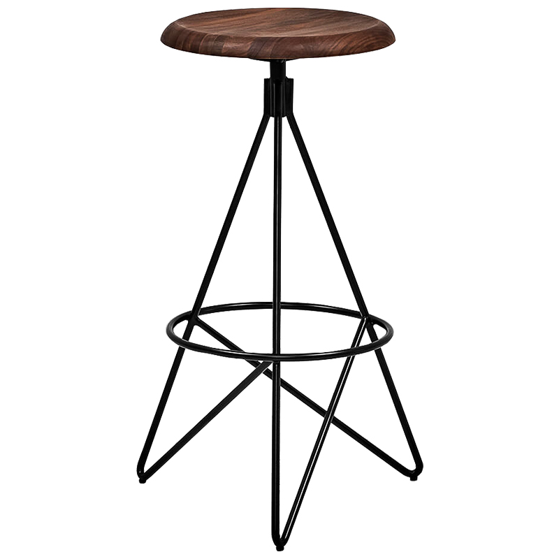 Барный стул Star Loft Stool Черный Коричневый в Нижнем Новгороде | Loft Concept 