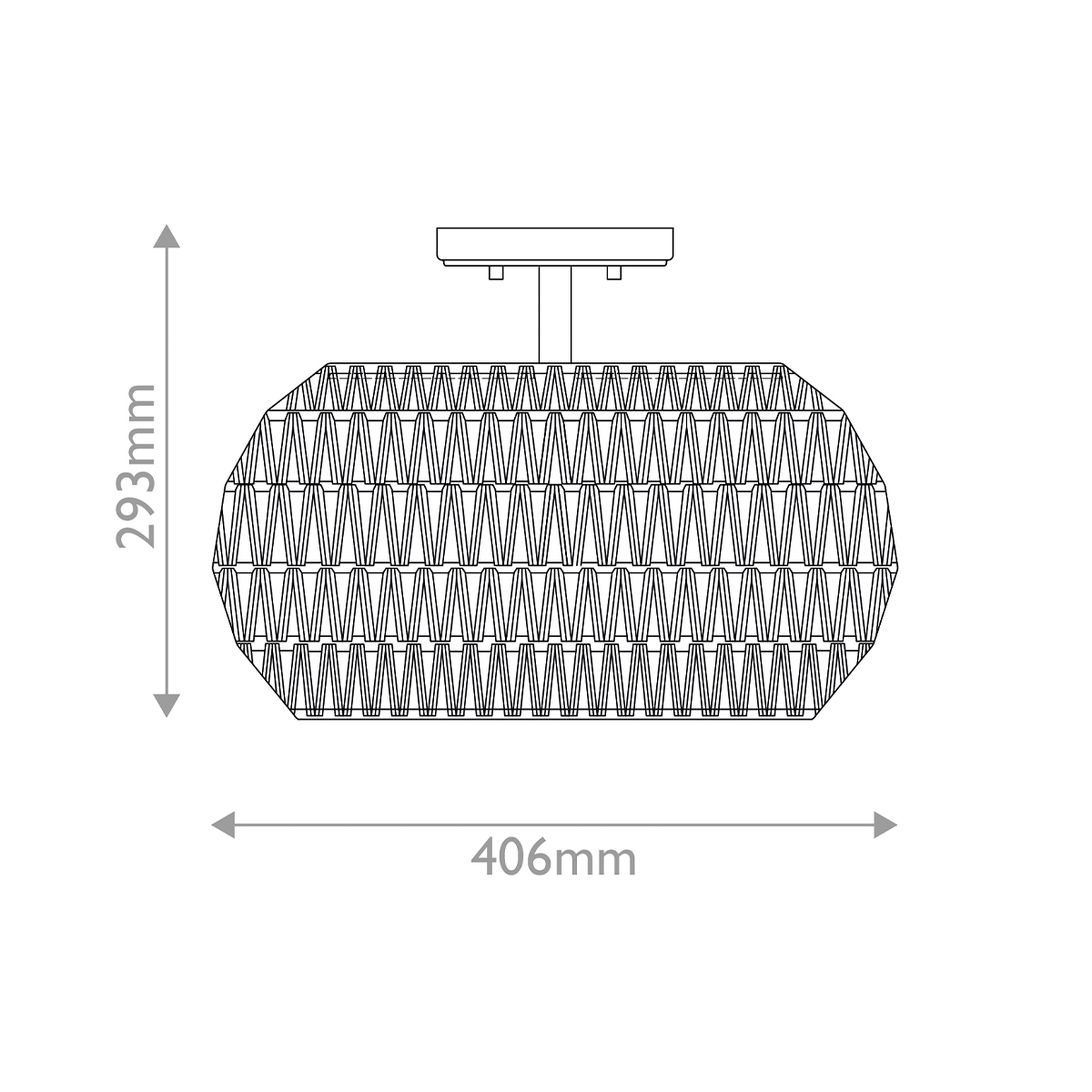 Потолочный светильник с плафоном из плетеного джута и черным каркасом Quoizel в Нижнем Новгороде