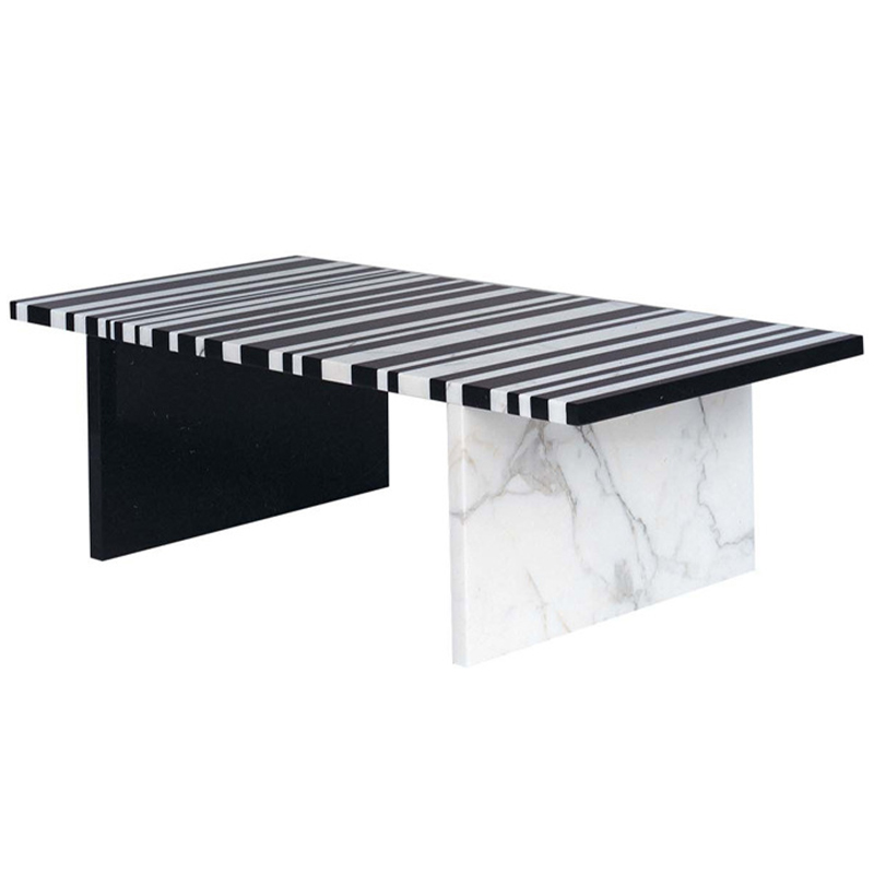 Кофейный стол CODICE A BARRE Black & White Marble Coffee Table Черно-белый Черный Мрамор Nero Белый Мрамор Bianco в Нижнем Новгороде | Loft Concept 