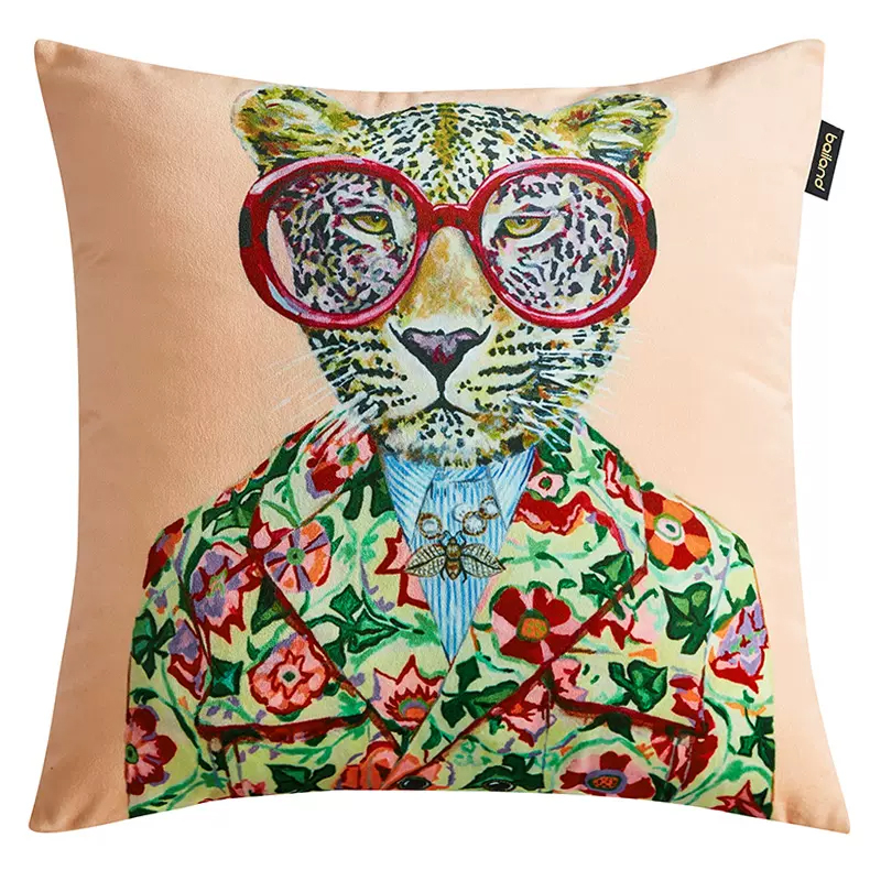 Декоративная подушка Стиль Gucci Fashion Animals Cushion Peach Мульти в Нижнем Новгороде | Loft Concept 