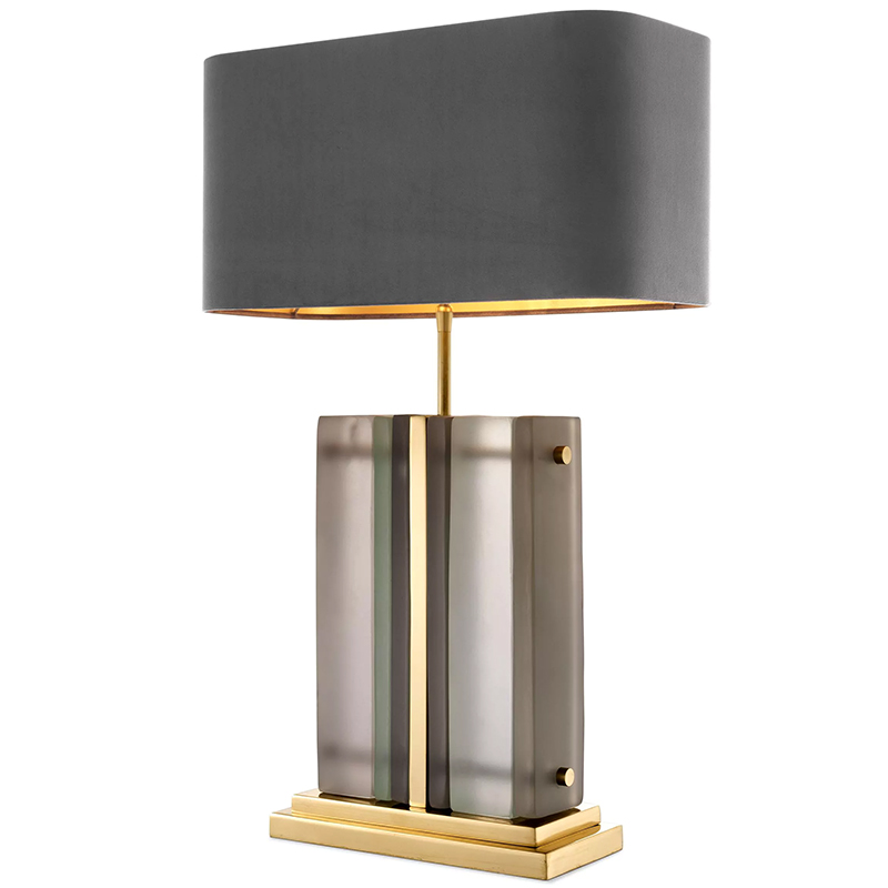 Настольная лампа Eichholtz Table Lamp Solana Brass Стекло Смок Латунь Серый в Нижнем Новгороде | Loft Concept 