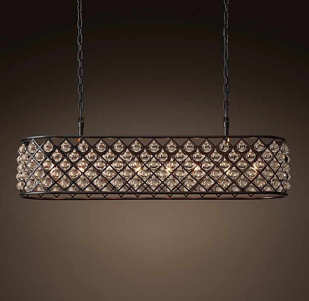 Люстра RH Spencer Rectangular Chandelier 120 Черный в Нижнем Новгороде | Loft Concept 