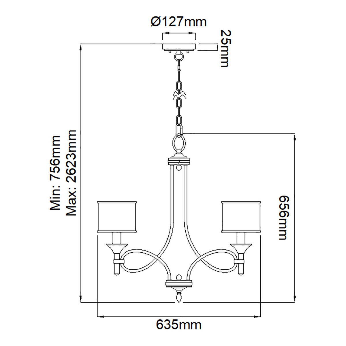 Люстра с белыми тканевыми абажурами в прозрачных стеклянных цилиндрах Kichler в Нижнем Новгороде