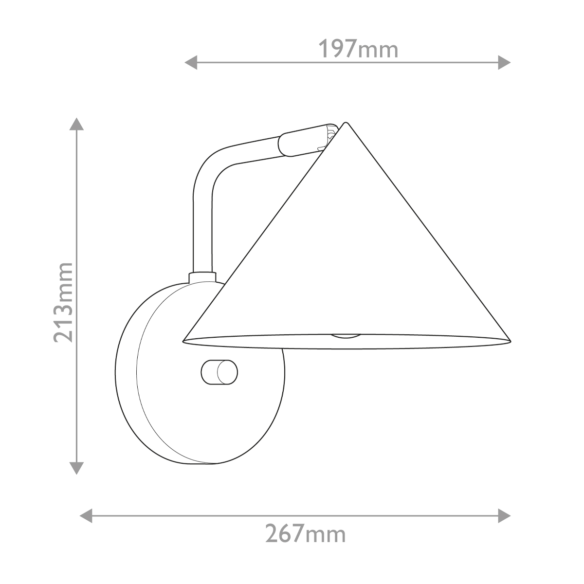 Бра с широким конусным плафоном с золотистой внутренней стороной Alora Mood в Нижнем Новгороде
