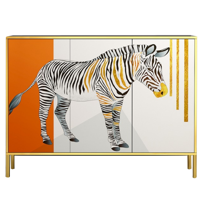 Комод Зебра Chest of drawers Zebra ivory ( слоновая кость ) Оранжевый Латунь в Нижнем Новгороде | Loft Concept 