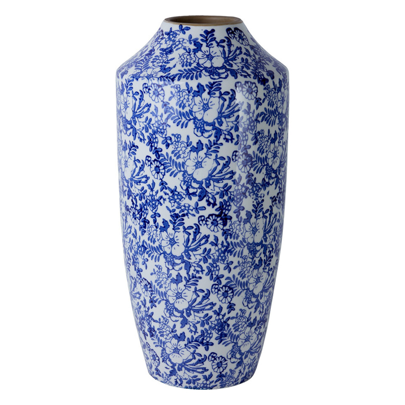 Ваза с синим цветочным узором Blue & White Ornament Белый Синий Ваза с синим цветочным узором Blue & White Ornament Белый Синий в Нижнем Новгороде | Loft Concept