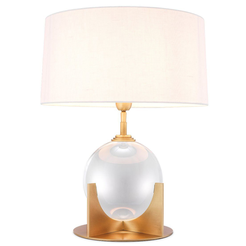 Настольная лампа Eichholtz Table Lamp Fontelina Латунь Античная полированная Прозрачный Белый в Нижнем Новгороде | Loft Concept 