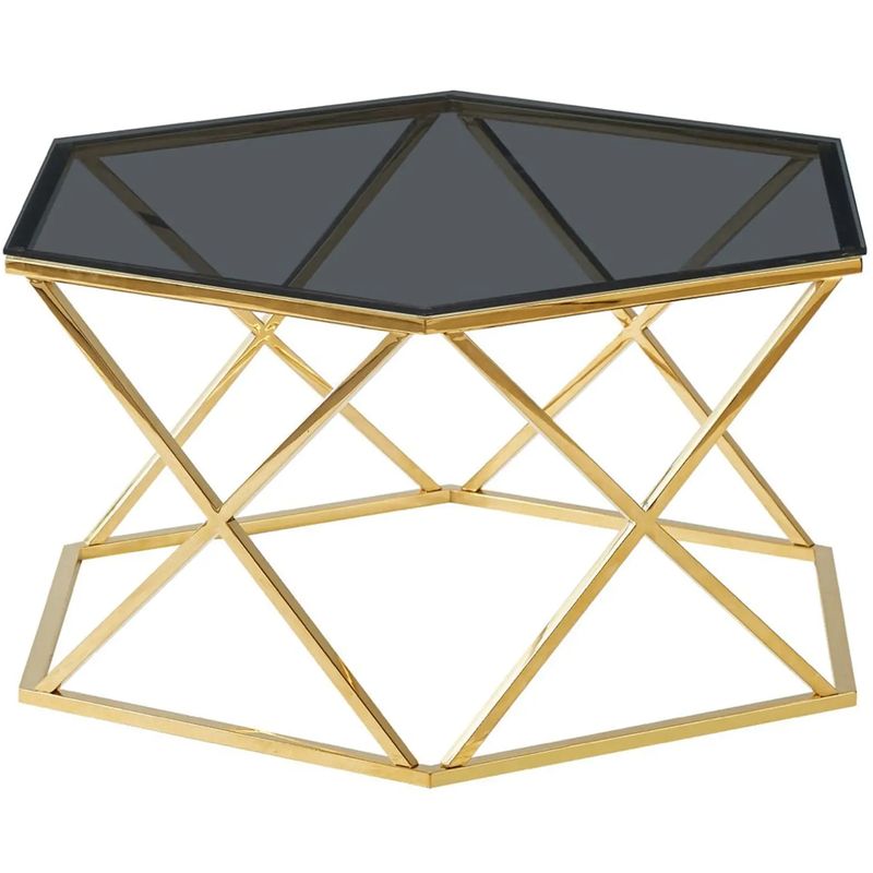 Столик кофейный Ormando Collection Gold №1 Глянцевое золото Стекло Смок в Нижнем Новгороде | Loft Concept 