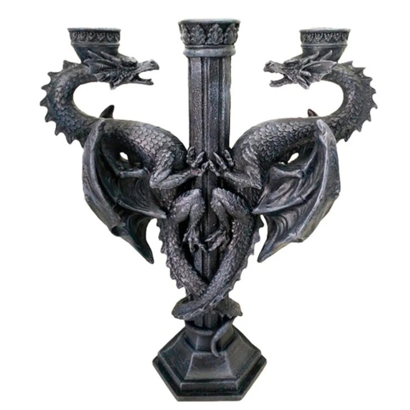 Подсвечник Two Dragons Candlestick Черный в Нижнем Новгороде | Loft Concept 