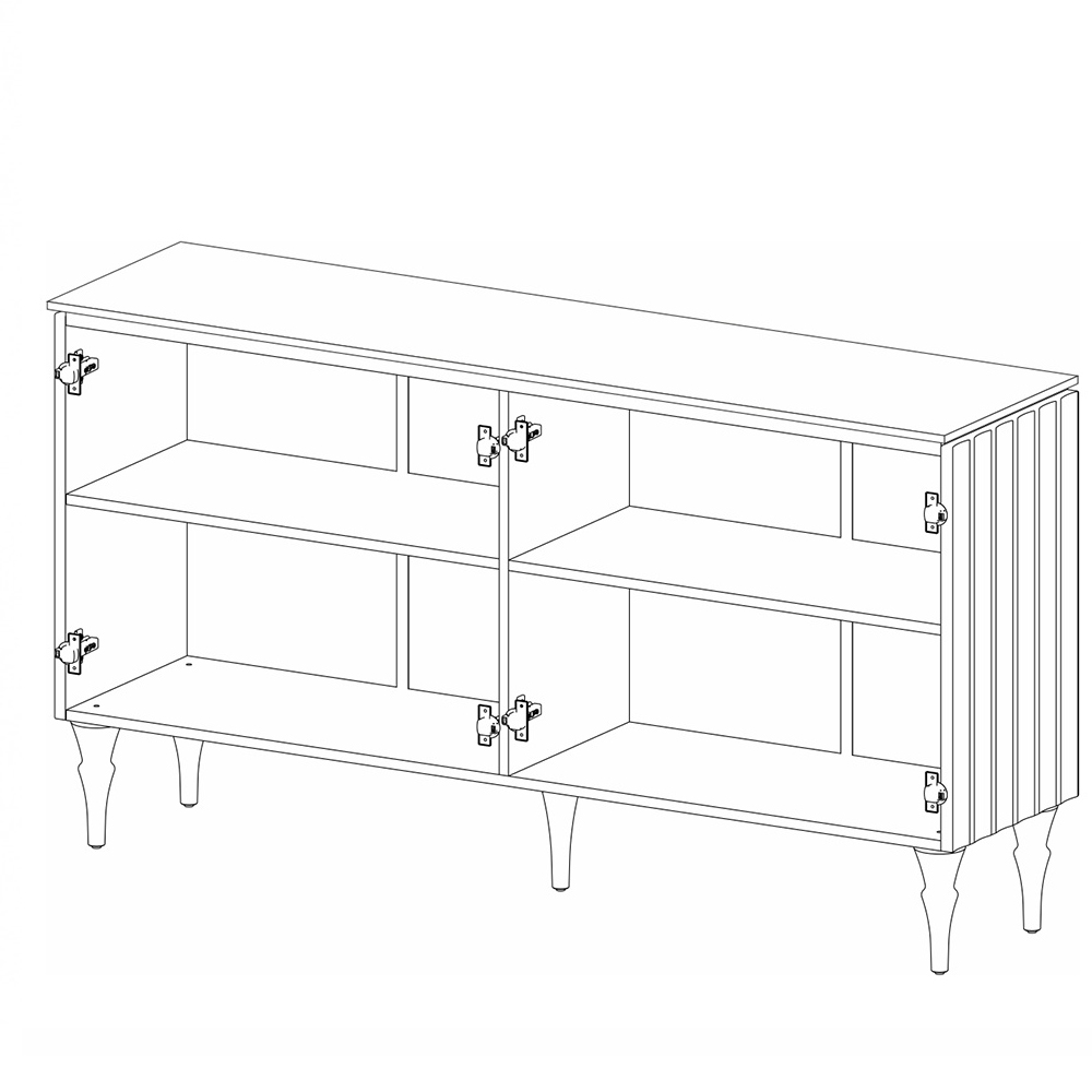 Консоль четырёхдверная с белым рельефным фасадом Expanses of Beauty в Нижнем Новгороде