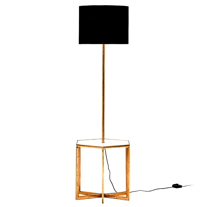 Напольная лампа Steno Floor lamp Белый Черный Винтажное глянцевое золото с состаренным эффектом в Нижнем Новгороде | Loft Concept 