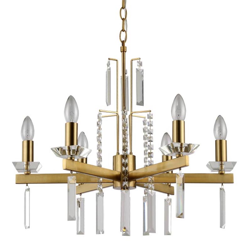 Люстра Vivien Crystal Brass Chandelier 6 Латунь Серый в Нижнем Новгороде | Loft Concept 