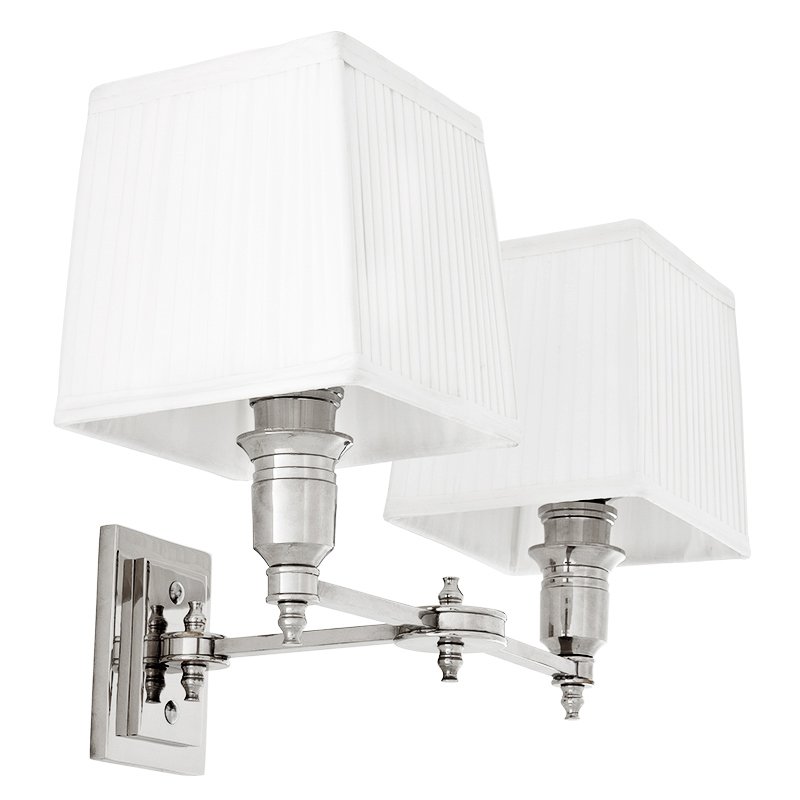 Бра Wall Lamp Lexington Double Nickel+White Никель Белый в Нижнем Новгороде | Loft Concept 