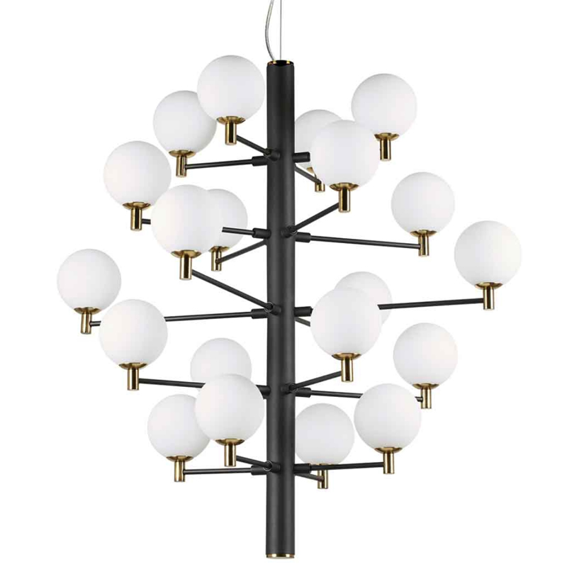 Люстра Italian Globe Abstraction Light White and Black 20 Белый Золотой Черный в Нижнем Новгороде | Loft Concept 