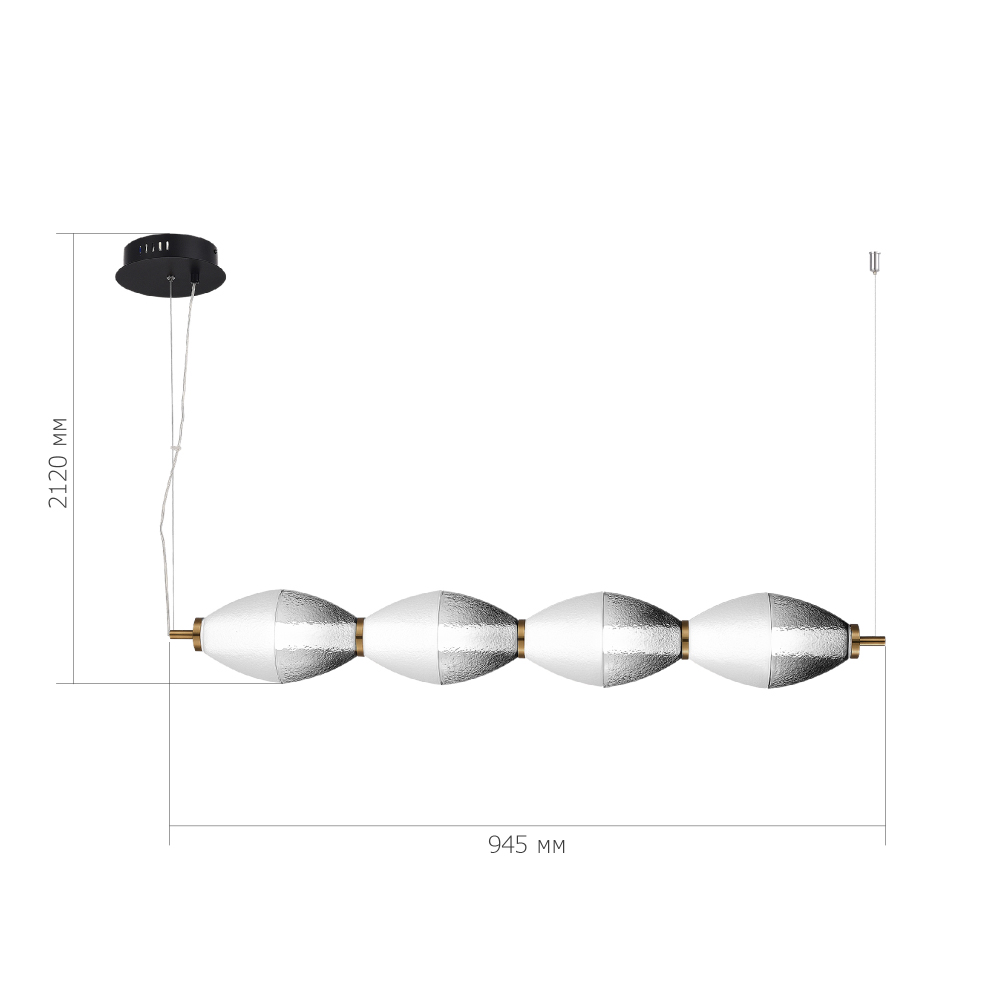 Подвесной светильник линейный в сочетании двух разных фактур стекла Enchanting в Нижнем Новгороде