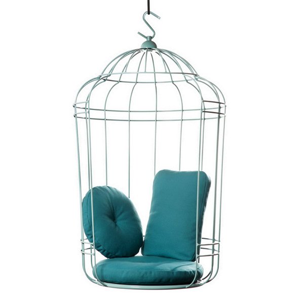 Подвесное кресло "клетка" Swing chair Cage Тёмный циан Дымчатая Роза Серый Терракотовый Желтый в Нижнем Новгороде | Loft Concept 