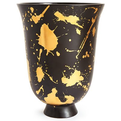 Ваза Futura Drip Urn Jonathan Adler Черный Золотой в Нижнем Новгороде | Loft Concept 