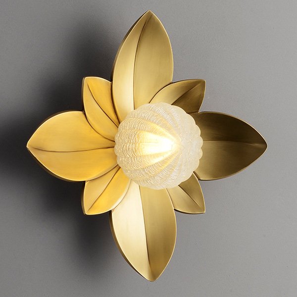 LOTUS Wall Lamp II Бра форме листьев лотоса Белый Латунь в Нижнем Новгороде | Loft Concept 