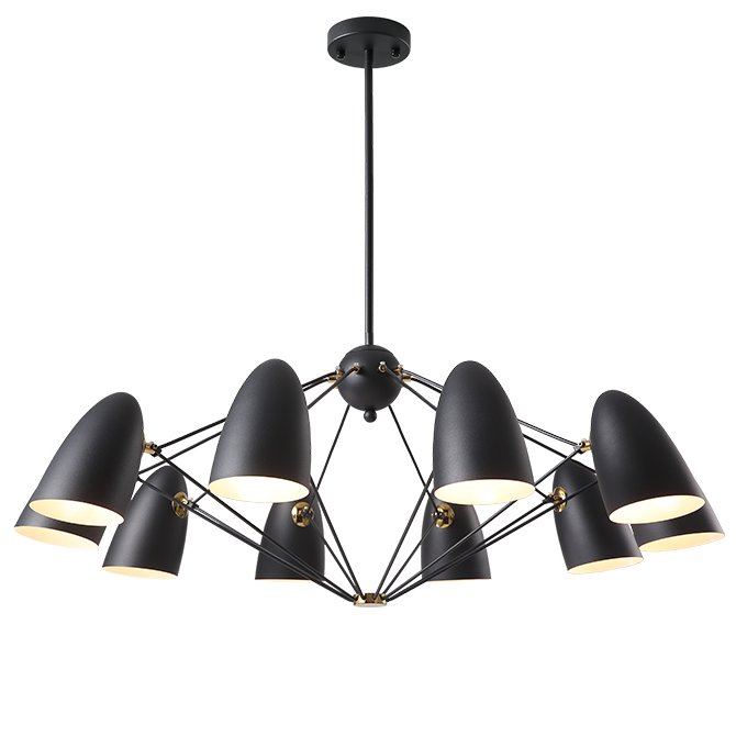 Люстра JLYLITE 10-Light Sputnik Chandelier Black Черный в Нижнем Новгороде | Loft Concept 