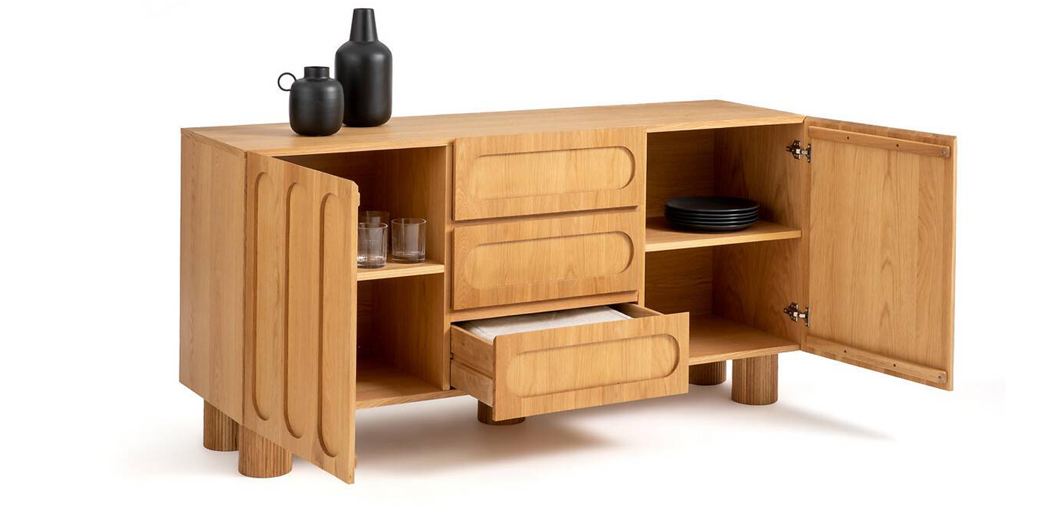 Комод Jakob Oak Chest of Drawers из массива дуба с 3-мя ящиками и 2-мя дверцами - фото