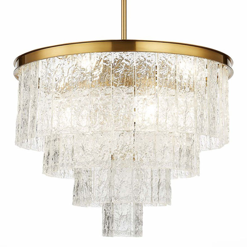 Люстра Renea Textured Glass Chandelier Brass D60 Латунь Прозрачное Стекло в Нижнем Новгороде | Loft Concept 