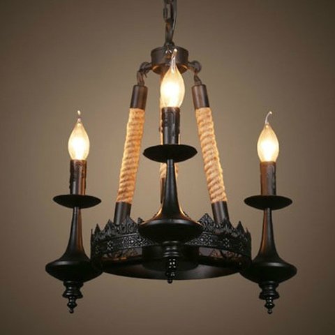 Люстра 3-Light Rustic Chandelier Черный в Нижнем Новгороде | Loft Concept 