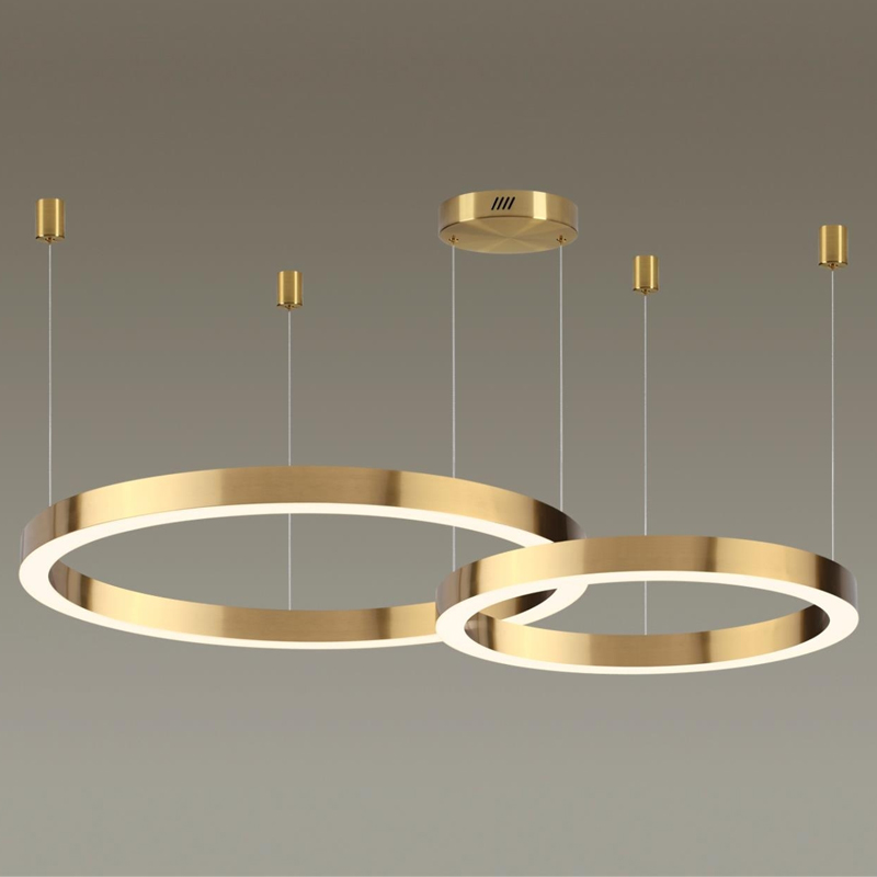 Люстра 2 Gold Ring Horizontal Золотой в Нижнем Новгороде | Loft Concept 