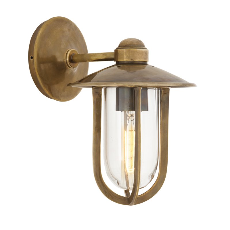 Бра Eichholtz Wall Lamp Seg Harbour Brass Латунь Античная полированная Прозрачное Стекло в Нижнем Новгороде | Loft Concept 