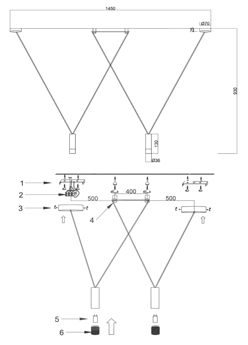 Wireflow LED White Suspension lam 2 патрона в Нижнем Новгороде