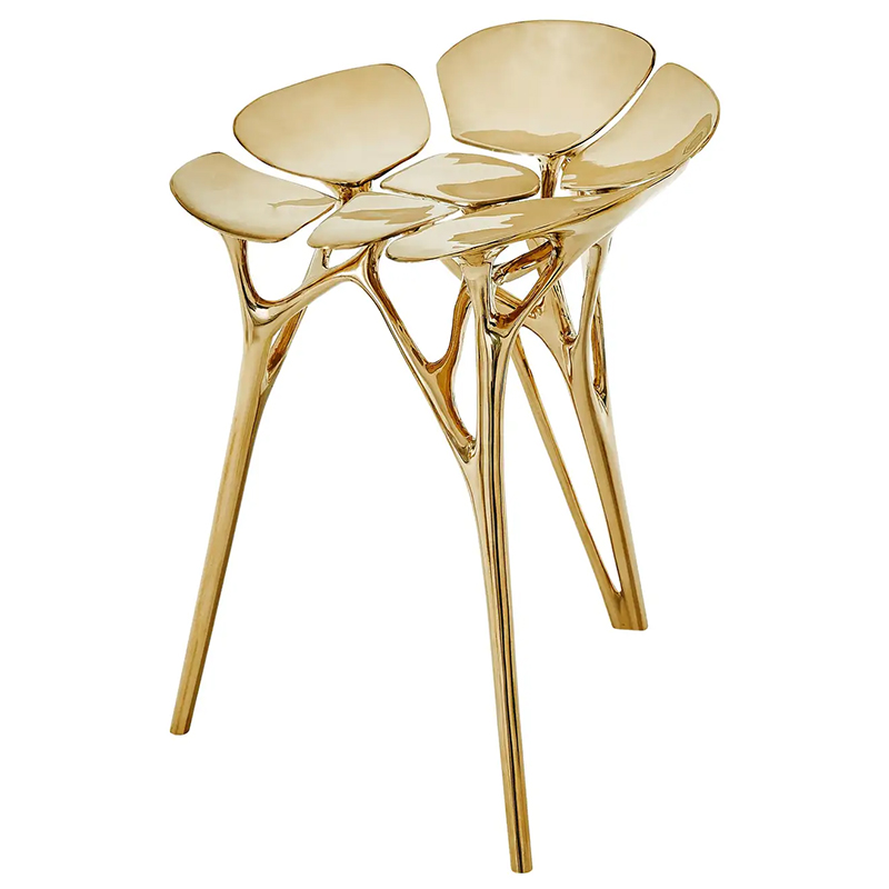 Барный стул Lotus Stool Side Table Gold Organic Form Золотой в Нижнем Новгороде | Loft Concept 