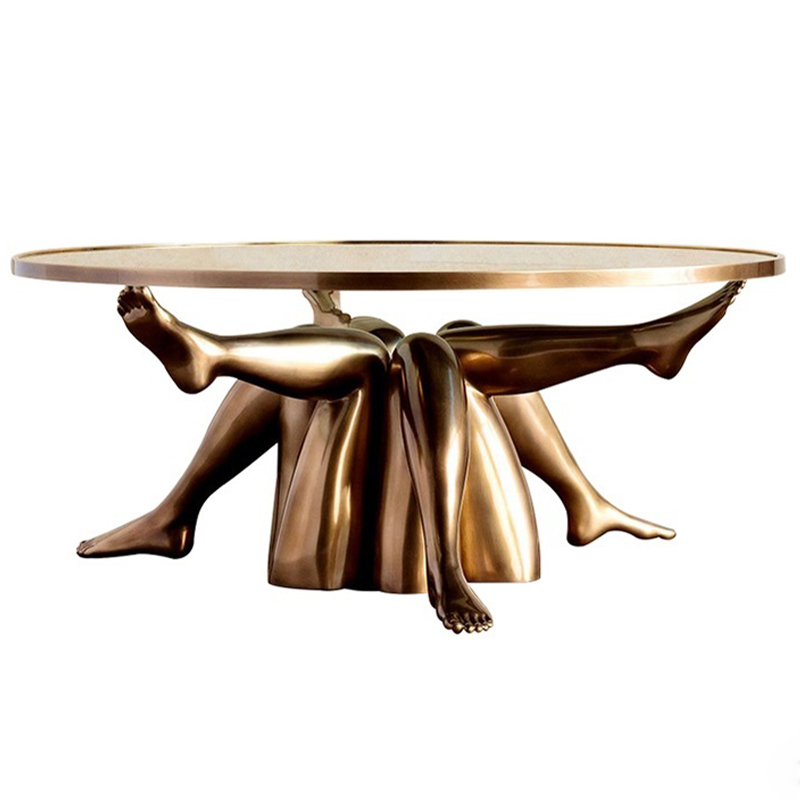 Журнальный стол дизайн Kelly Wearstler Superluxe Isadora Table Латунь Прозрачное Стекло в Нижнем Новгороде | Loft Concept 