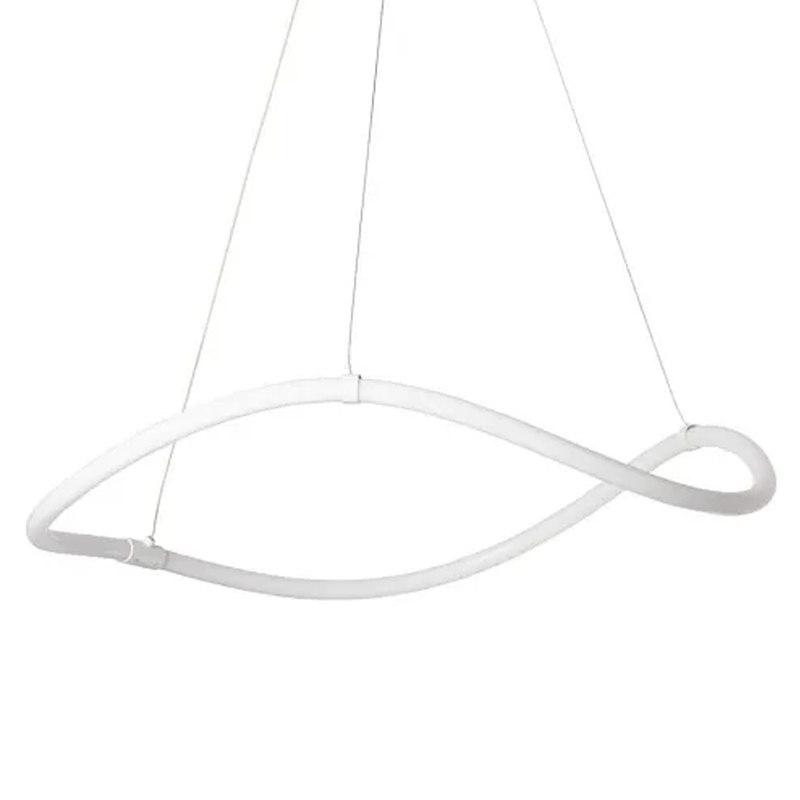 Люстра белого цвета с волнистым светодиоидным кольцом Luke Lampco Tracer Lamp Белый в Нижнем Новгороде | Loft Concept 