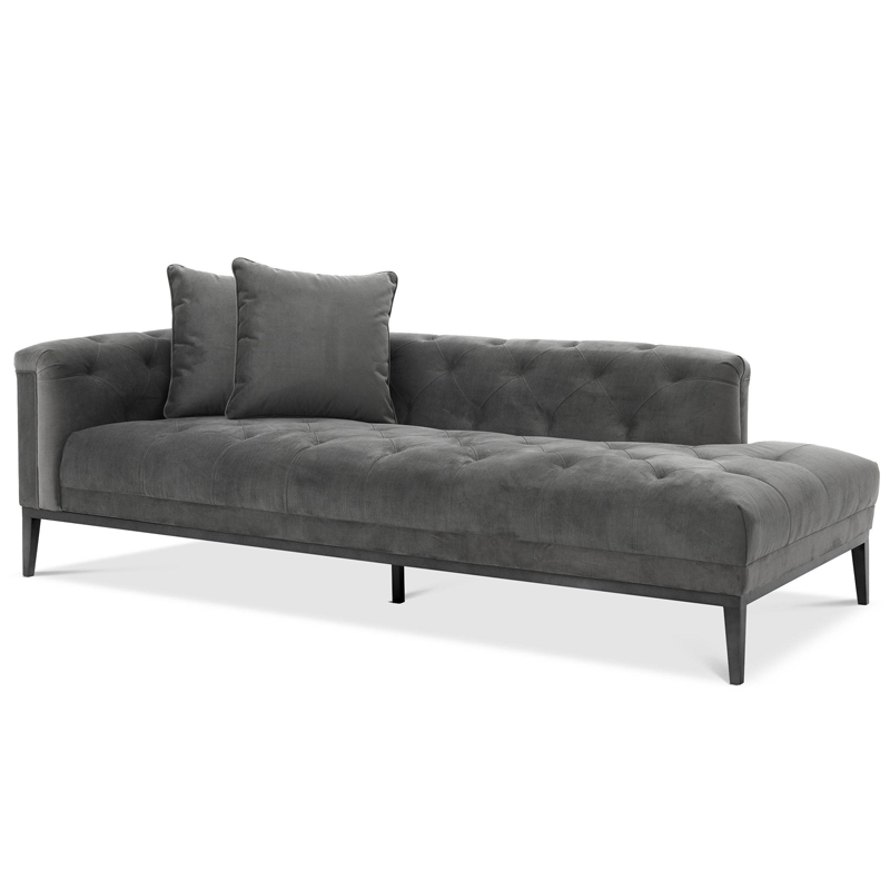 Кушетка Eichholtz Lounge Sofa Cesare Left grey Серый Темная бронза в Нижнем Новгороде | Loft Concept 