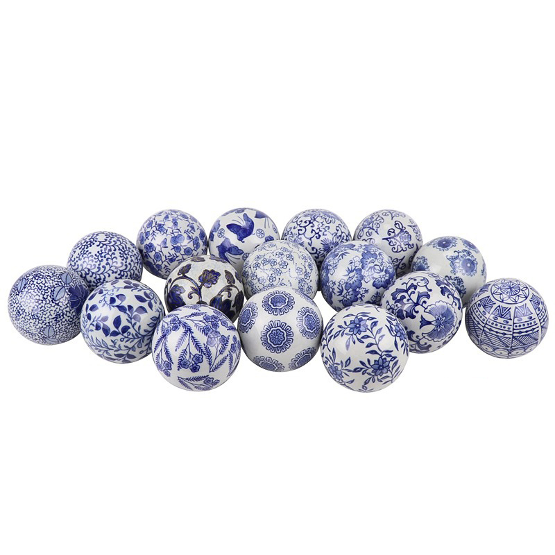 Статуэтка Oriental Blue & White Pattern Ball Белый Синий в Нижнем Новгороде | Loft Concept 