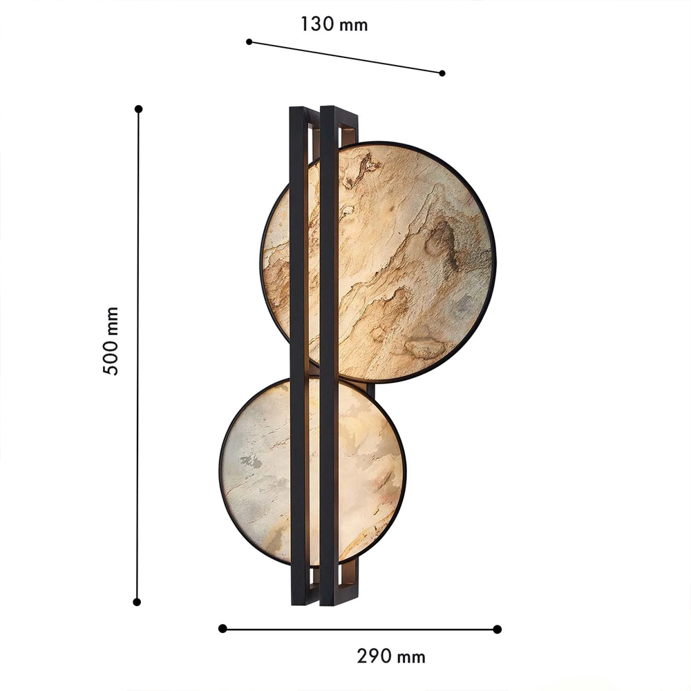 Бра из двух каменных дисков в металлической раме Constellation в Нижнем Новгороде