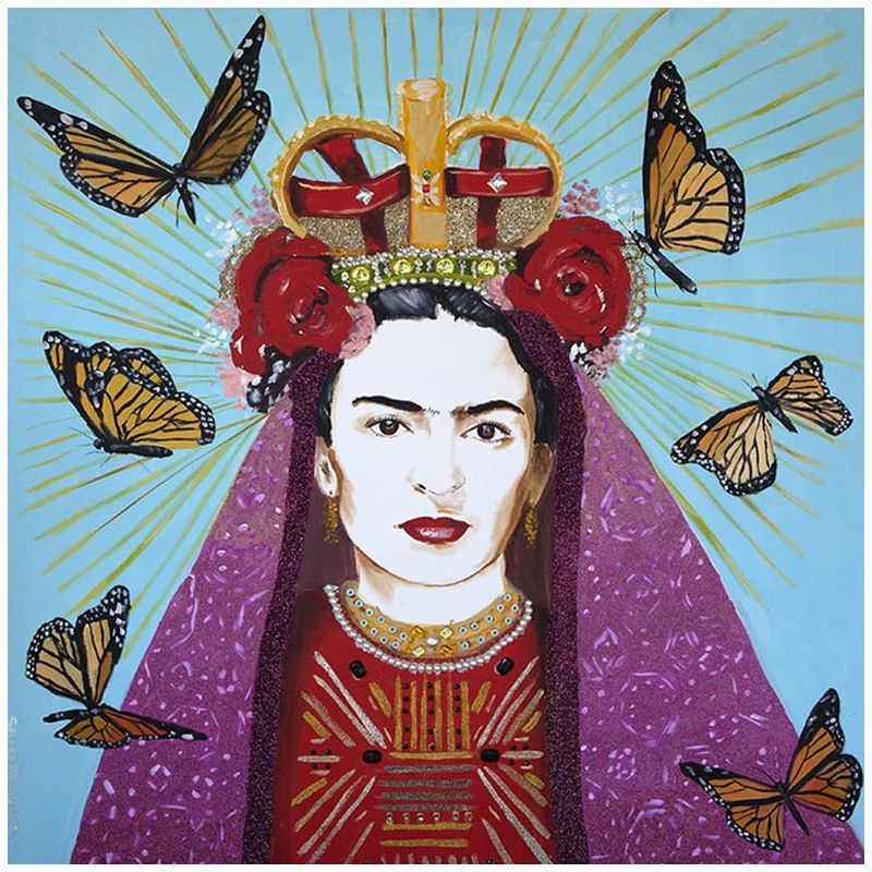 Картина Frida with roses on her head and butterflies Мульти в Нижнем Новгороде | Loft Concept 