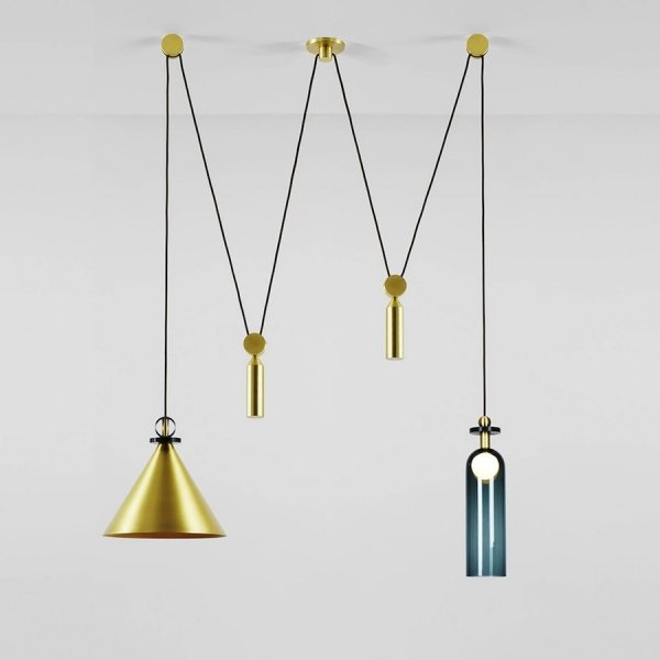 Подвесной светильник Shape up Double Pendant Brass Латунь в Нижнем Новгороде | Loft Concept 