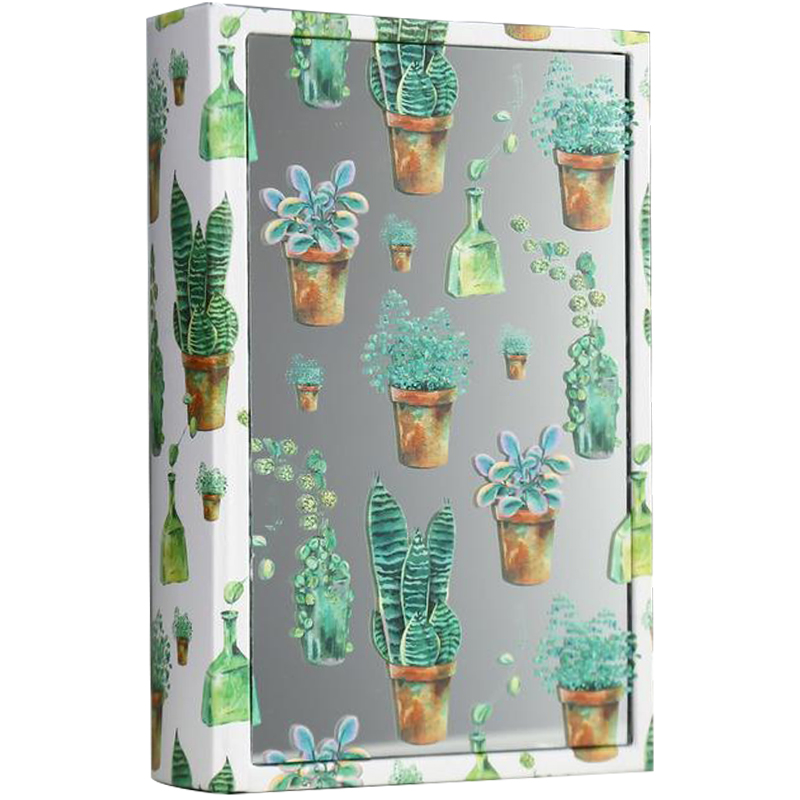 Шкатулка-книга Succulents Mirror Book Box Белый Зеленый Коричневый в Нижнем Новгороде | Loft Concept 