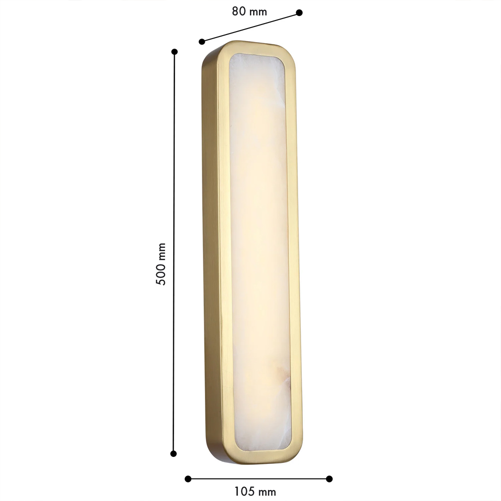 Бра в металлическом корпусе с рассеивателем из бежевого алебастра Cryptocrystalline Stone в Нижнем Новгороде
