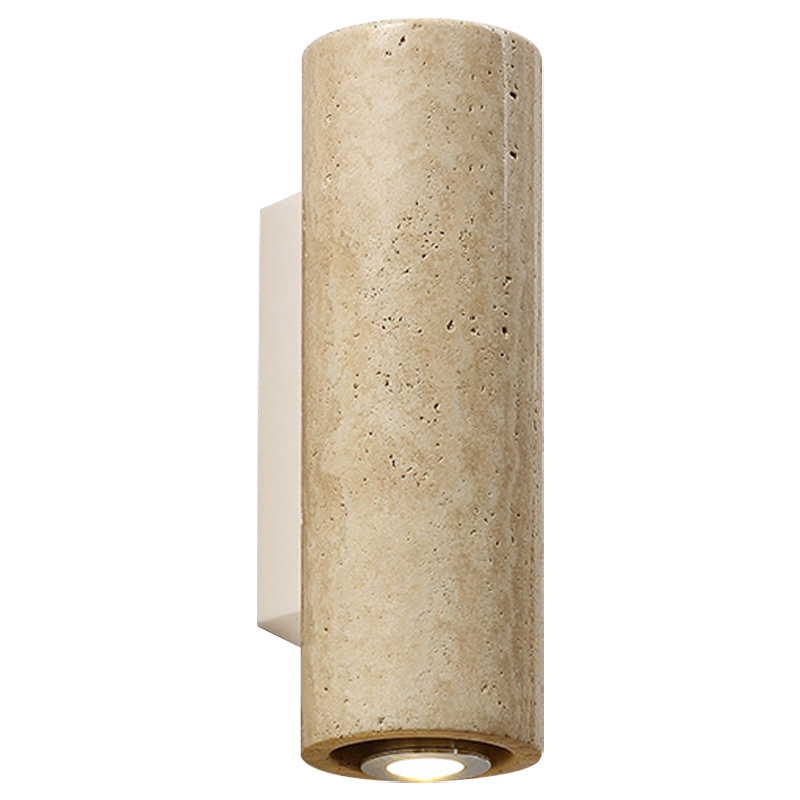 Бра Travertine Cylinder Spot Wall Lamp Бежевый Песочный Белый в Нижнем Новгороде | Loft Concept 