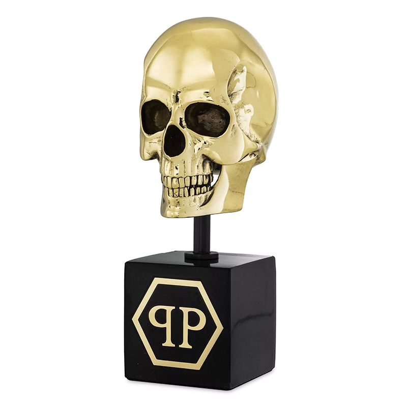 Статуэтка Philipp Plein Gold Skull S Золотой Черный в Нижнем Новгороде | Loft Concept 