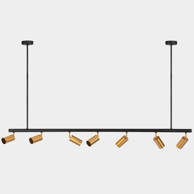 Реечный светильник с поворотными спотами LINO Латунь Черный в Нижнем Новгороде | Loft Concept 