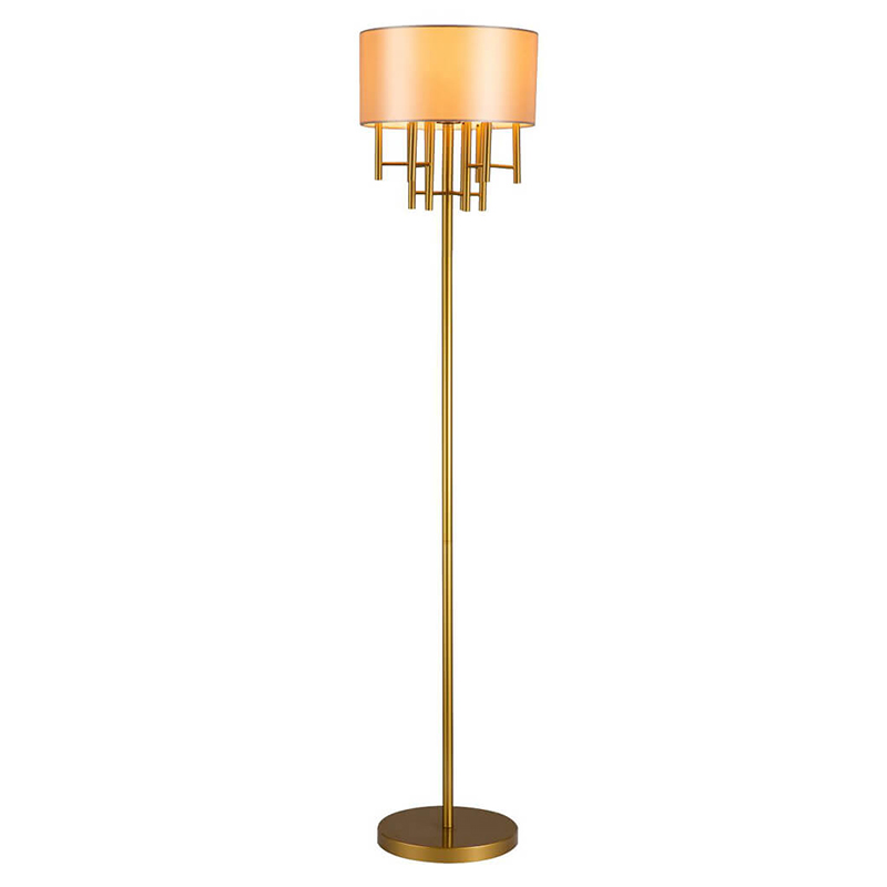 Торшер Oswell Lampshade Floor Lamp Латунь Бежевый в Нижнем Новгороде | Loft Concept 