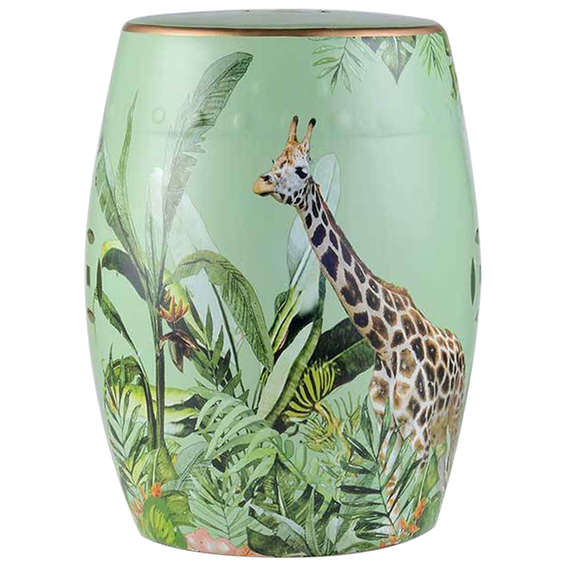 Керамический табурет Giraffe Tropical Animal Ceramic Stool Green Прозрачный зеленый Коричневый Зеленый в Нижнем Новгороде | Loft Concept 