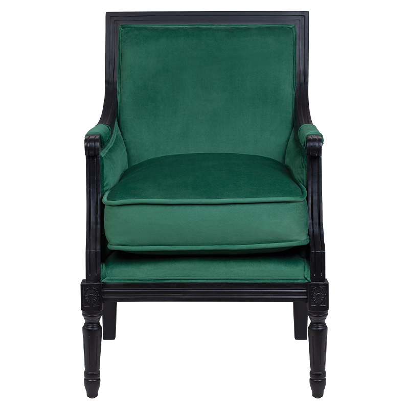 Кресло Harry Armchair black and green velour Зеленый Черный в Нижнем Новгороде | Loft Concept 