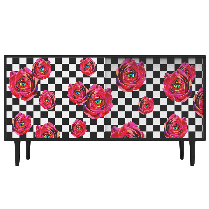 Комод Toiletpaper Roses on check Retro Furniture with a Surreal Mood  Красный в Нижнем Новгороде | Loft Concept 