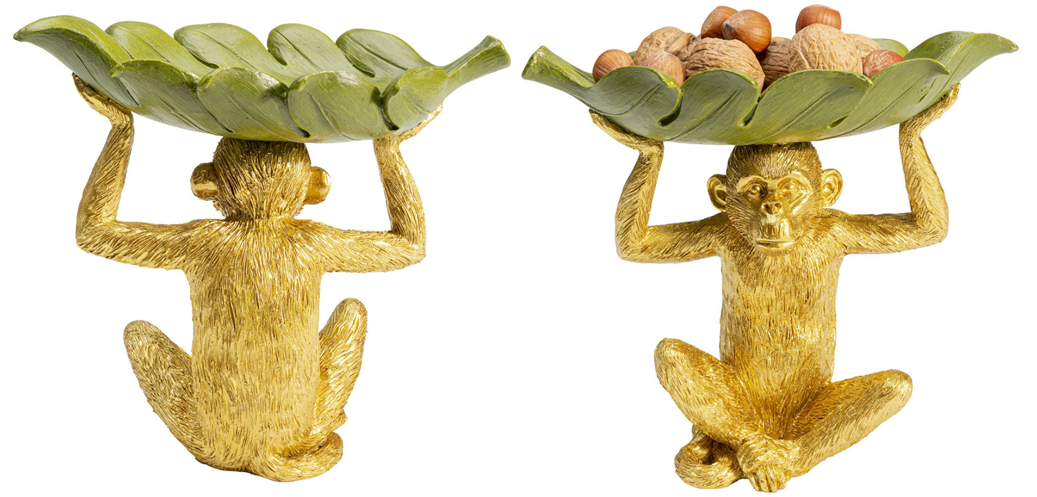 Конфетница Golden Monkey holding a leaf - фото №1
