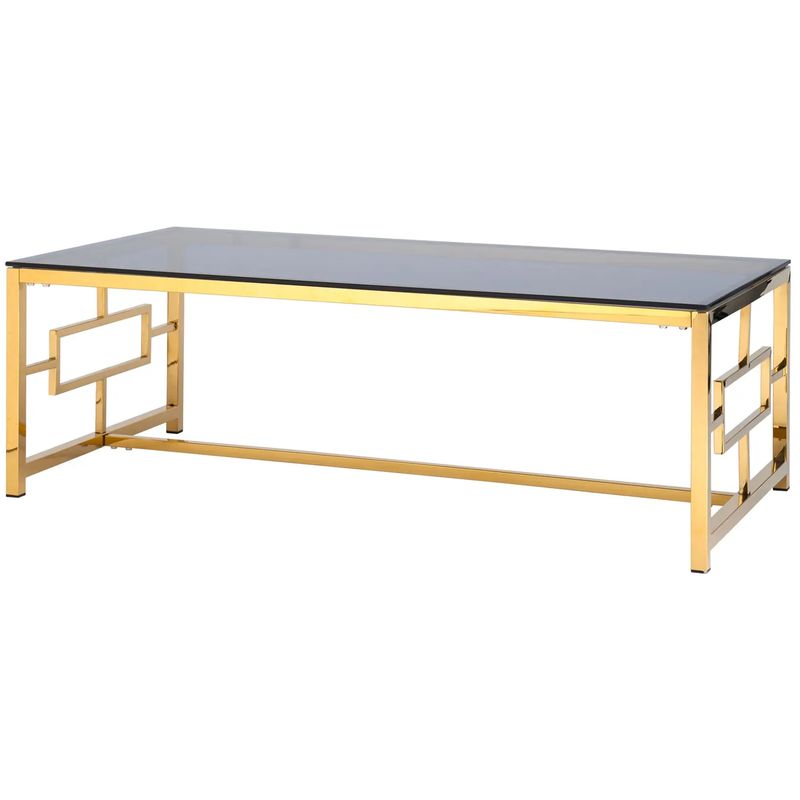 Столик кофейный Milan Tables Gold Золотой Стекло Смок в Нижнем Новгороде | Loft Concept 