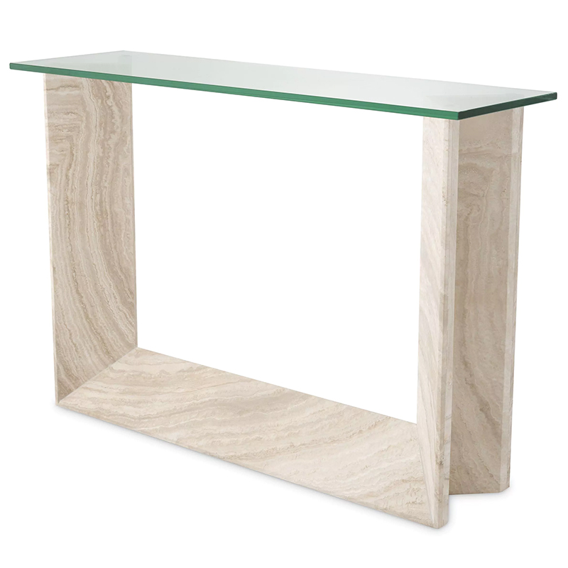 Консоль Eichholtz Console Table Fortuna Песочный Прозрачное Стекло в Нижнем Новгороде | Loft Concept 