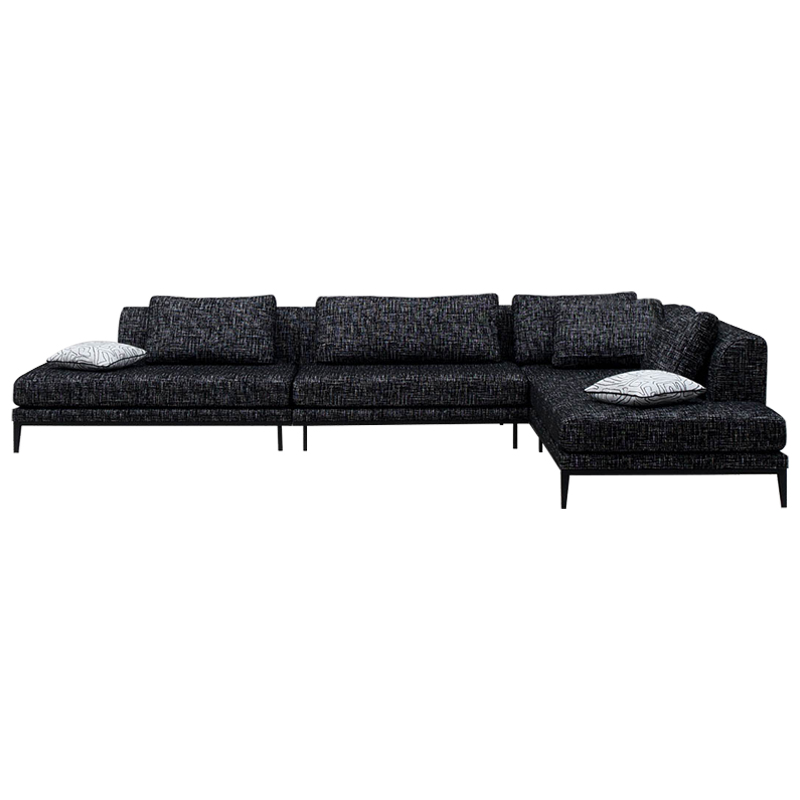 Угловой диван Ferguson Sofa Black Черный Черно-белый в Нижнем Новгороде | Loft Concept 